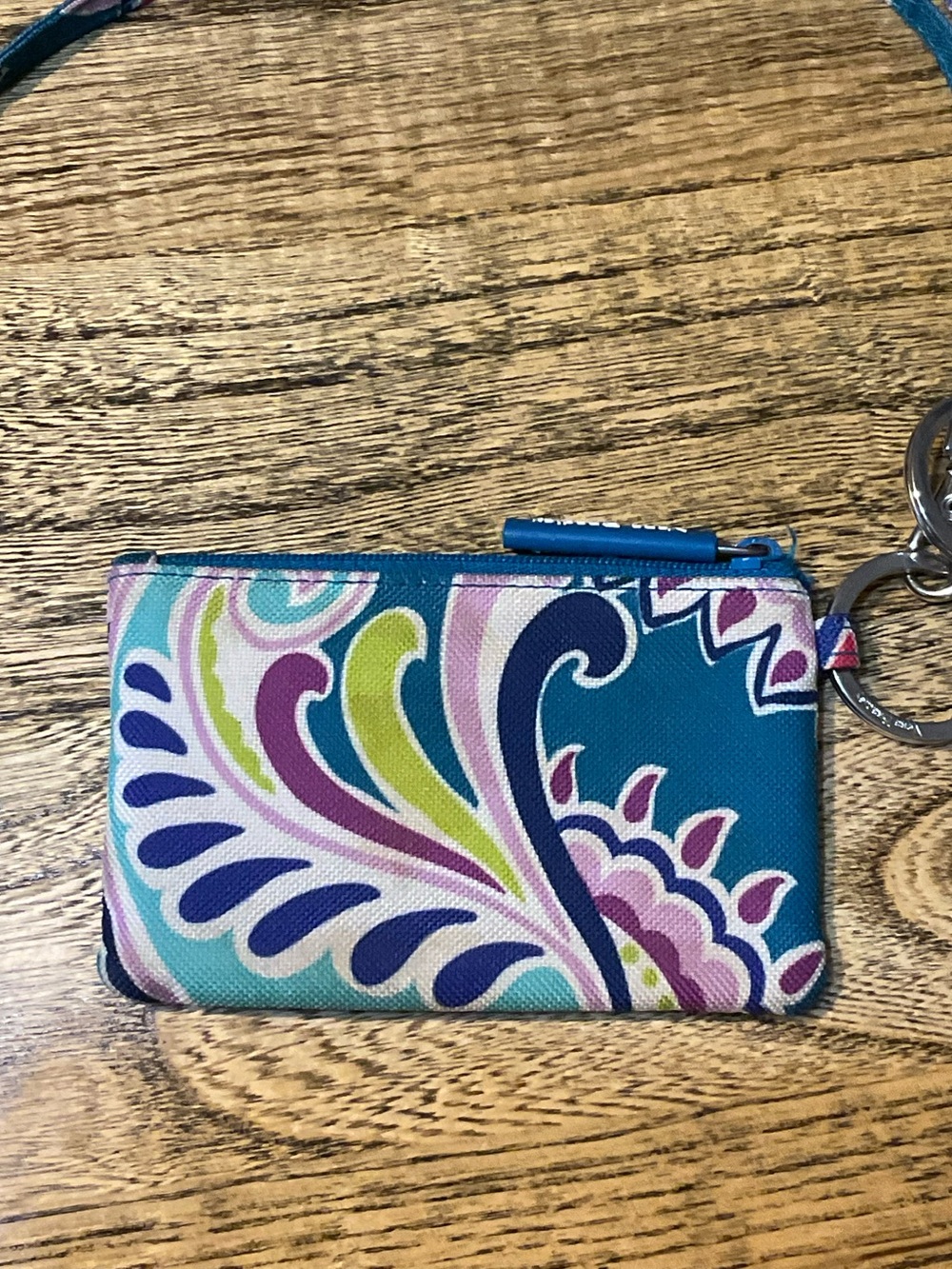 Vera Bradley Zip ID Case & matching Lanyard, Blue Island Medallion, EUC - Picture 7 of 8